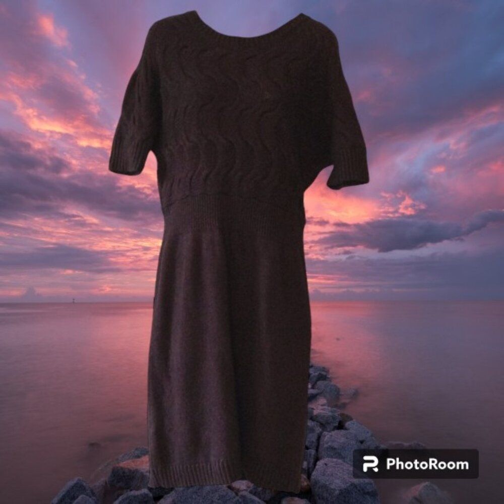LOFT Deep Purple Hue Sweater Dress Size Large Wool blend